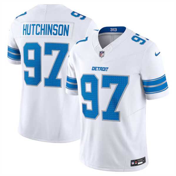 Men & Women & Youth Detroit Lions #97 Aidan Hutchinson White 2024 F.U.S.E. Vapor Limited Stitched Jersey->green bay packers->NFL Jersey